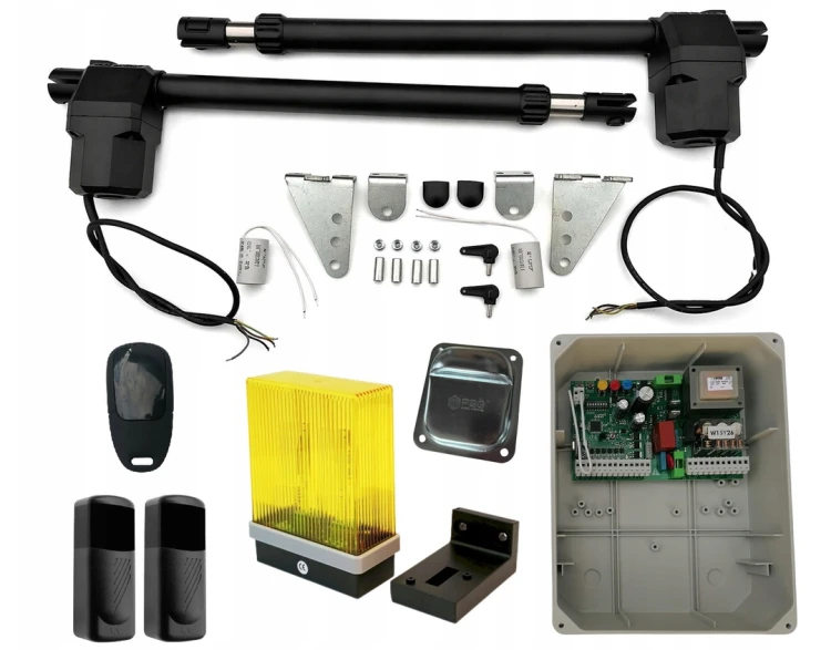 Napęd do bramy TYTAN zestaw DX+SX 400mm 230V FAAC FOTO 2 PIL LAMPA ODBÓJ